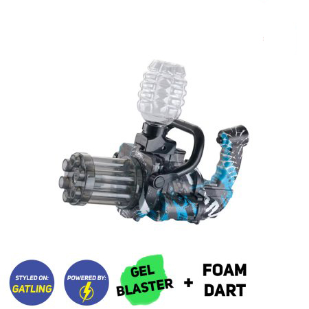 2 in 1 Gel Blaster and Dart Mini Gatling Toy Gun