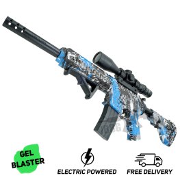 M4 ELECTRIC FULLY AUTOMATIC GEL BLASTER RIFLE Blue Camo M4 ELECTRIC FULLY AUTOMATIC GEL BLASTER RIFLE Blue Camo