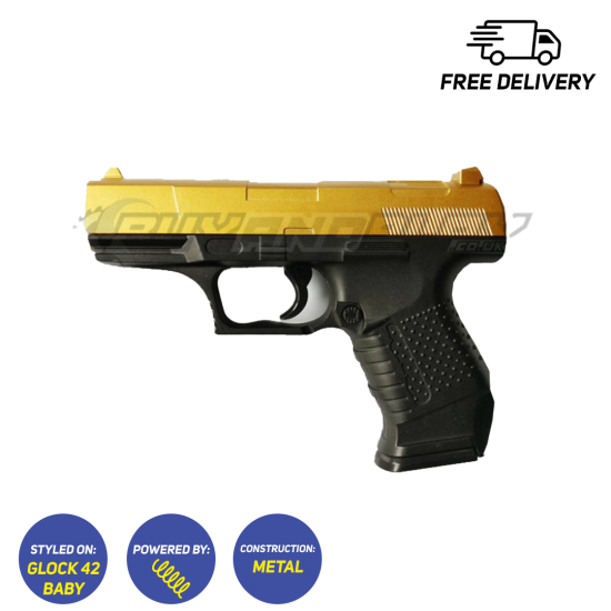 Gold G19 Metal BB Hand Gun Spring Pocket Glock 42 - Click Image to Close
