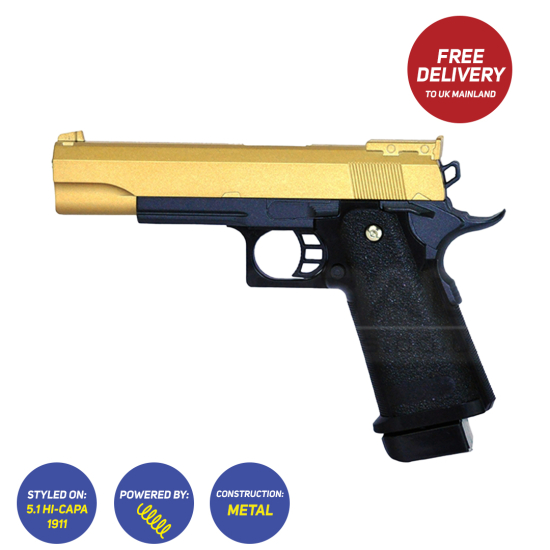 Gold G6 5.1 Metal Spring Pistol BB Gun - Click Image to Close