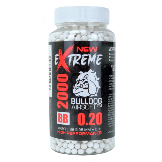 Bulldog 2000 0.20g EXTREME High Grade BB Pellets - White - Click Image to Close