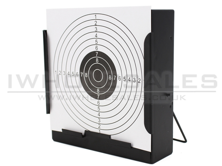 Airsoft BB Gun Metal Stand Target 15x15cm with target cards - Click Image to Close