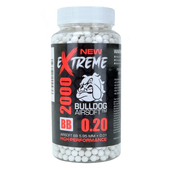 Bulldog 2000 0.20g EXTREME High Grade BB Pellets - White