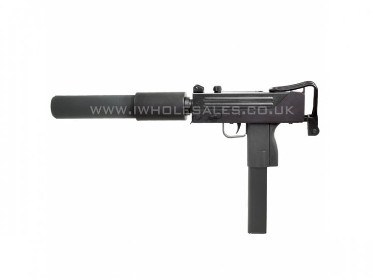 JG Sub Machine Gun SMG Mac-10 AEG Black with Silencer