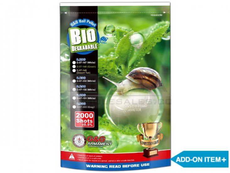 G&G Biodegradable BB Pellets 0.20g 2000 White