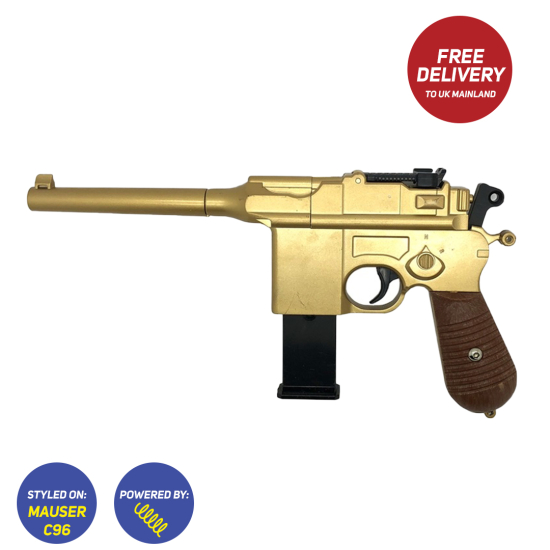 GOLD Galaxy G12 Metal BB Gun Mauser C96 Style Pistol - Click Image to Close