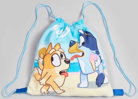 BLUEY FOLD-OUT TOWEL BACKPACK DRAWSTRING GYM SCHOOL BEACH BAG